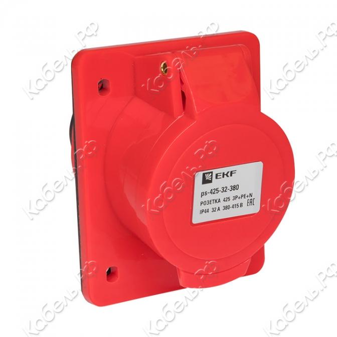 Изображение товара Розетка стационарная внутренняя 425 3Р+РЕ+N 32А 380В IP44 PROxima EKF ps-425-32-380