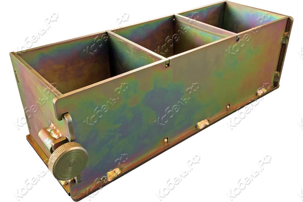 Изображение товара Форма кубическая 3ФК-100/4 оцинкованная трехгнездовая TeaM для бетона