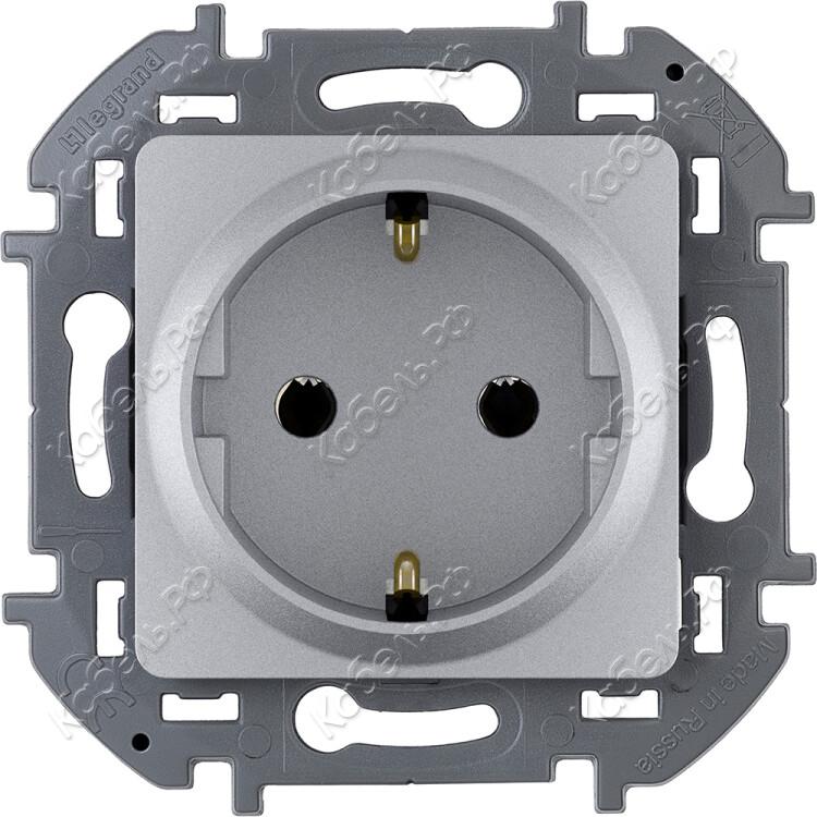 Изображение товара Розетка INSPIRIA 1-местная немец. станд. с/з 16А 250В 2К+З алюминий Legrand 673722