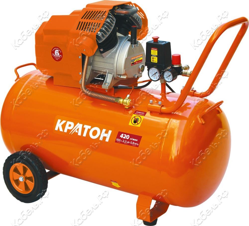 Изображение товара Компрессор с прямой передачей AC-420-100-DDV Кратон 2,2 кВт, 100 л, 420 л мин