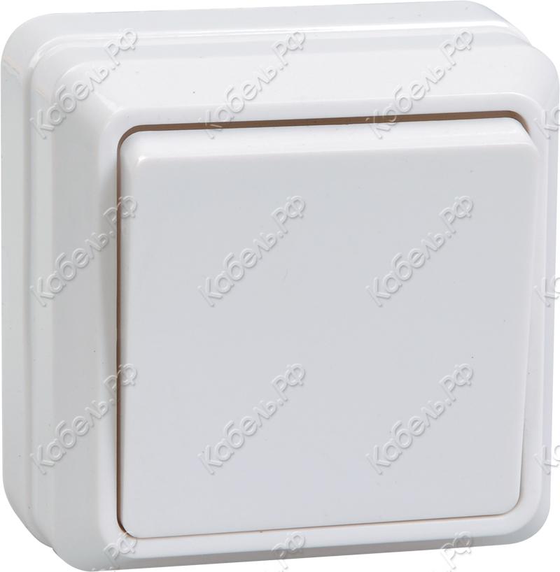 Изображение товара Выключатель 1-клавишный для открытой установки ВС20-1-0-ОБ 10А ОКТАВА белый IEK EVO10-K01-10-DC