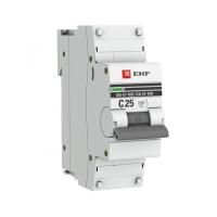 Автоматический выключатель 1П ВА 47-100 25А C 10кА EKF mcb47100-1-25C-pro