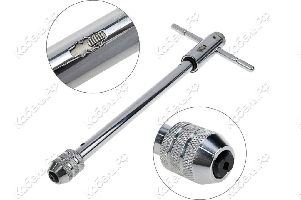 Изображение товара Вороток с трещоткой длинный Т-образный для метчиков М5-М12 L=300 мм SOVIS 8548