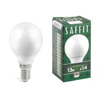 Лампа светодиодная SBG4513 шар G45 E14 13W 2700K (10шт/уп) SAFFIT 55157