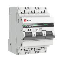 Автоматический выключатель 3П ВА 47-63 63А B 4,5кА EKF mcb4763-3-63B-pro
