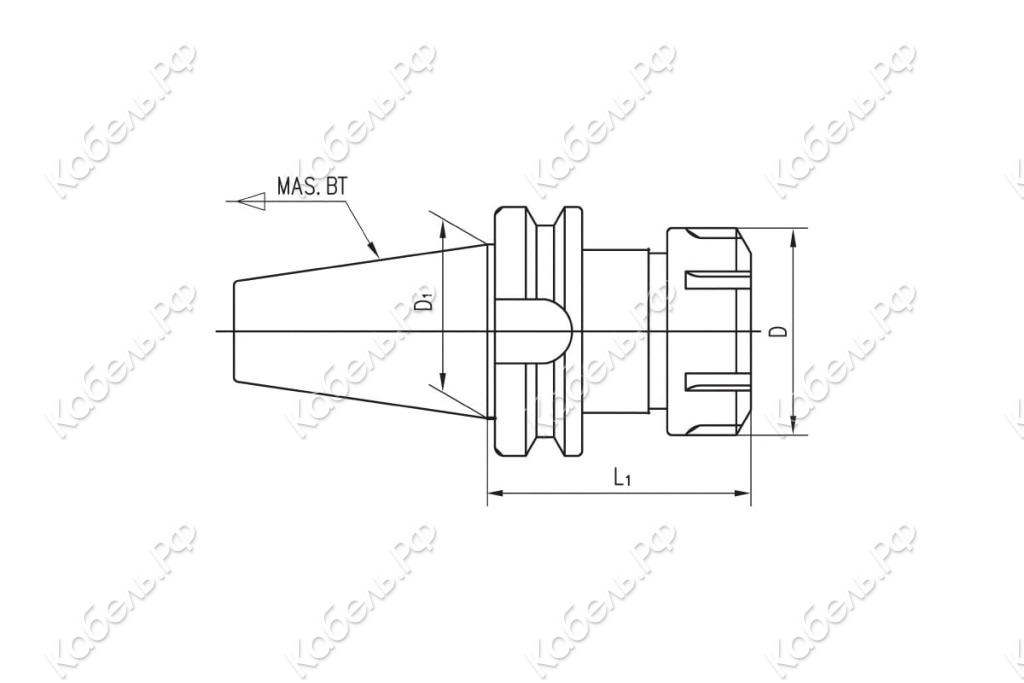 Изображение товара Патрон цанговый 7/24 BT40 MAS 403-BT для цанг ER32 SOVIS 27018