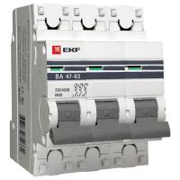 Автоматический выключатель 3P 40А (D) 6кА ВА 47-63 EKF mcb4763-6-3-40D-pro