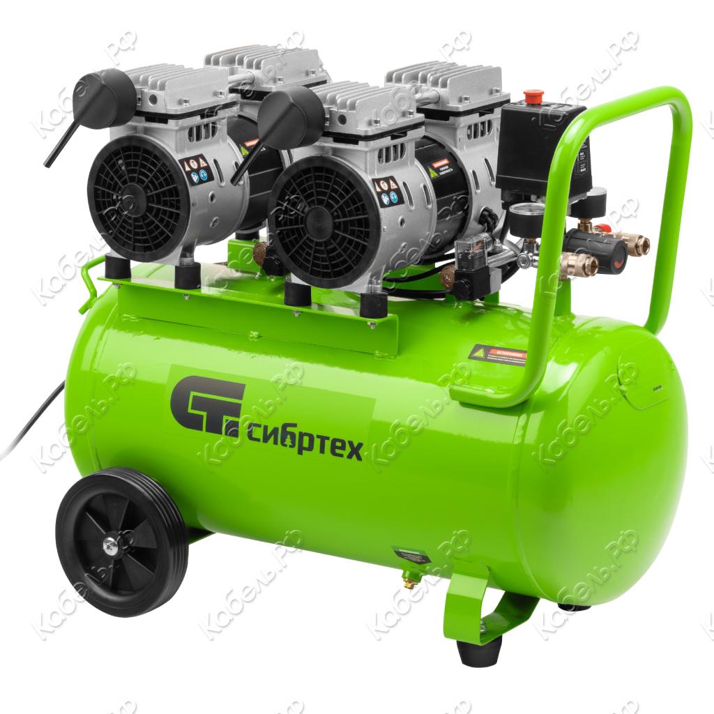 Изображение товара Компрессор безмасляный СИБРТЕХ МБ 2000/50 малошумный 2000Вт 300л/мин 50л 58007