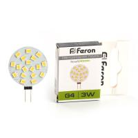 Лампа светодиодная LB-16 G4 3W 4000K (10шт/уп) Feron 25093