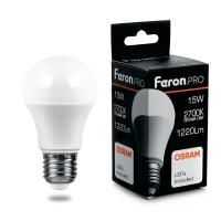 Лампа светодиодная PRO LB-1015 Груша А60 E27 15W 2700K (10шт/уп) Feron 38035