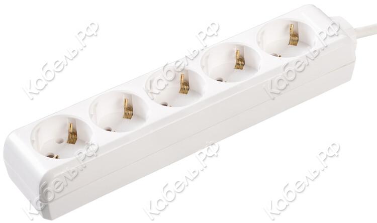 Изображение товара Удлинитель 5 гнез. 5м с заземл. 16А IP20 2P+PE У05 IEK WYP10-16-05-05-Z-N