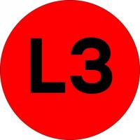 Знак электробезопасности наклейка "L3" d 20мм PROxima EKF an-2-15-2