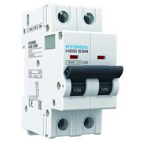 Автоматический выключатель HGD63P 2PMCS0000C 00001 2 полюса 1А ток к.з. 10kA хар-kA C (STANDARD) HYUNDAI