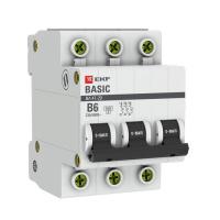 Автоматический выключатель 3P 6А (B) 4,5кА ВА 47-29 EKF mcb4729-3-06-B