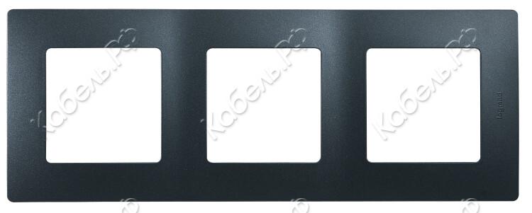 Изображение товара Рамка ETIKA 3-местная антрацит Legrand 672583 для электроснабжения