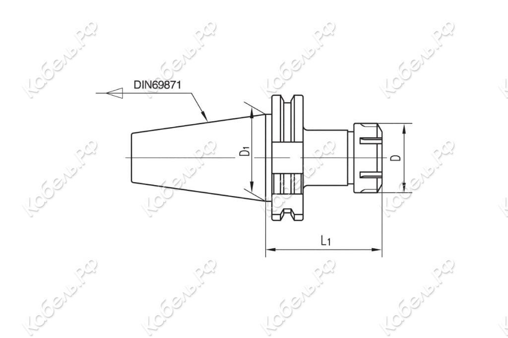 Изображение товара Патрон цанговый 7/24 SK40 DIN 69871 для цанг ER25 SOVIS 27023