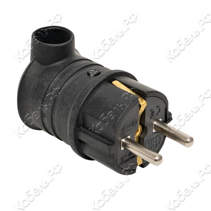 Изображение товара Вилка угловая 230В 2P+PE 16A IP44 каучуковая PRO EKF RPS-017-16-230-44-r