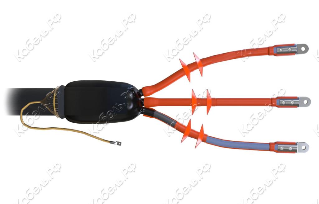 Изображение товара Муфта концевая 3 ПКНТп-10 с наконечниками для силовых кабелей