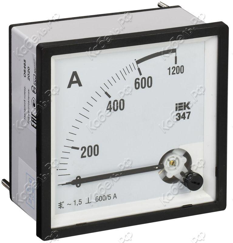 Изображение товара Амперметр IEK Э47 72х72мм 600/5А кл. точн. 1,5 IPA10-6-0600-E