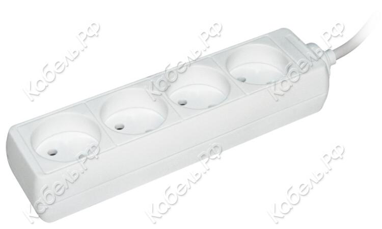 Изображение товара Удлинитель 4 гнез. 5м без заземл. 10А IP20 ПВС 2х0,75мм2 У4 IEK WYP10-06-04-05-N