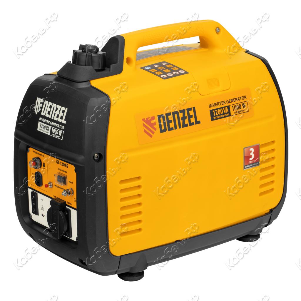 Изображение товара Инверторный генератор Denzel GT 1200iS 1,2 кВт, 230В, бак 2,4 л, ручной стартер