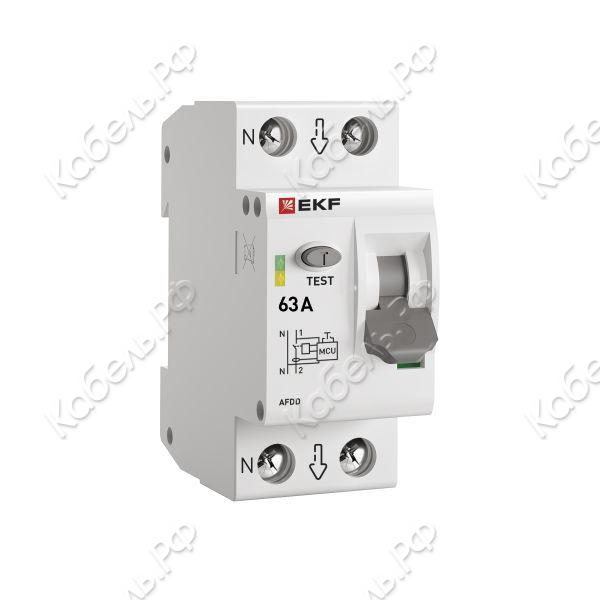 Изображение товара Устройство защиты от дугового пробоя (УЗДП) EKF PROxima 1P+N 63А afdd-2-63-pro