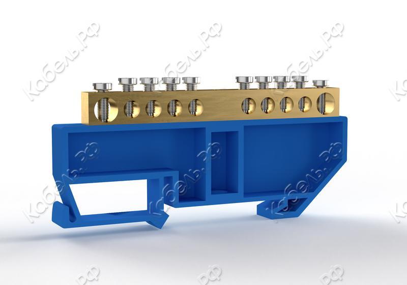 Изображение товара Шина нулевая TOKOV ELECTRIC на DIN-изоляторе 6х9мм 10 отверствий латунь TKE-BCB-69-10-DIN/N