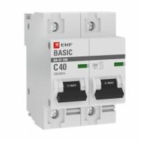 Автоматический выключатель 2P 40А (C) 10kA ВА 47-100 EKF mcb47100-2-40C-bas