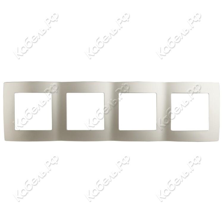 Изображение товара Рамка 4-местная перламутр ЭРА Б0019381 для электроснабжения