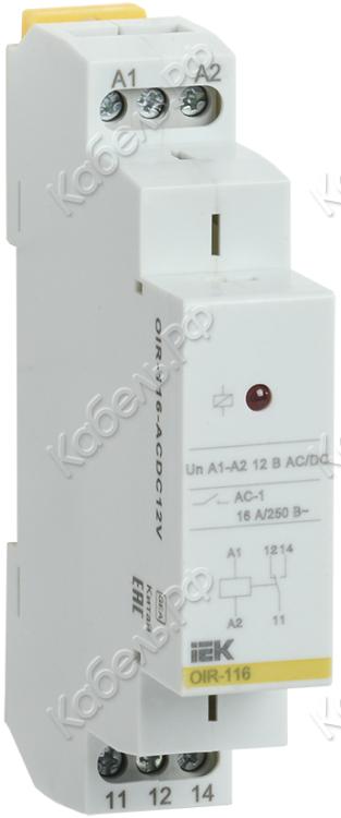 Изображение товара Промежуточное реле OIR 1 конт (16А) 12 В AC/DC IEK OIR-116-ACDC12V