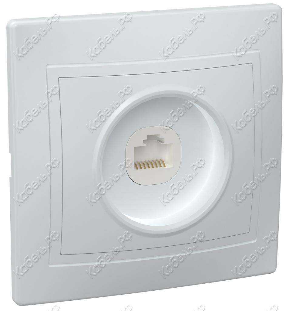 Изображение товара Розетка 1-местная компьютерная РК10-КБ КВАРТА белый IEK EKK10-K01-DM