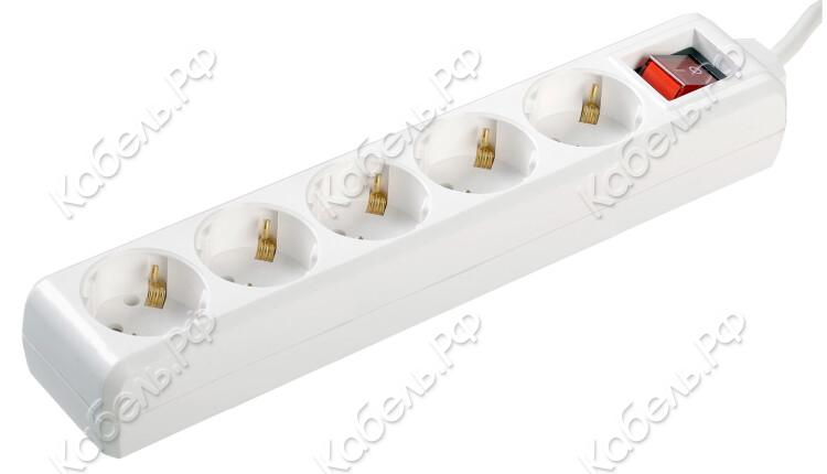 Изображение товара Удлинитель 5 гнез. 5м с заземл. с выкл. 16А IP20 2P+PE У05К IEK WYP10-16-05-05-ZK-N