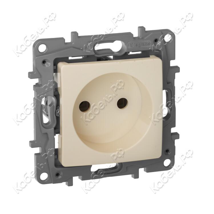 Изображение товара Розетка ETIKA 1-местная немец. станд. б/з 16А 250В 2К слоновая кость Legrand 672320