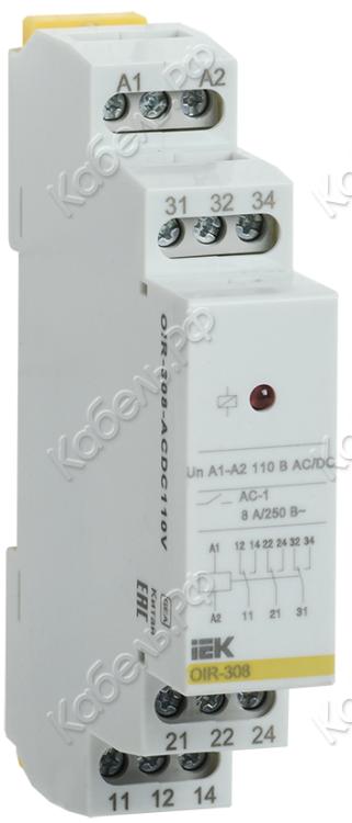Изображение товара Промежуточное реле OIR 3 конт (8А) 110В AC/DC IEK OIR-308-ACDC110V
