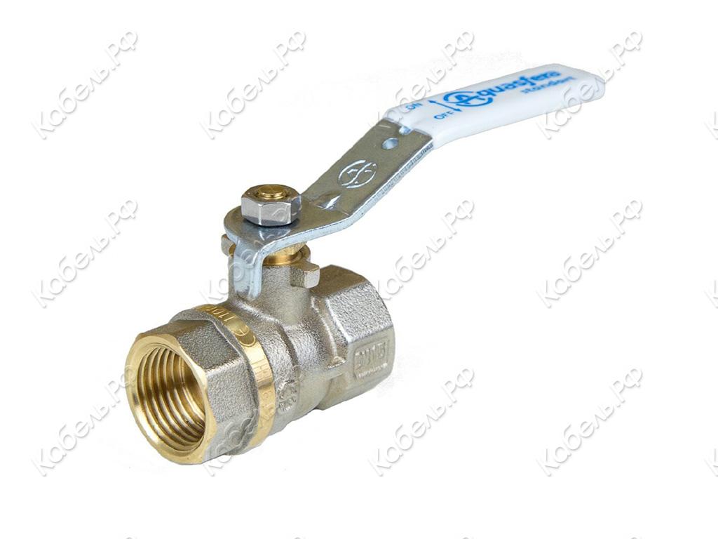 Изображение товара Кран шаровой латунь никель 1101 Standard Ду20 Ру30 ВР/ВР G 3/4" рычаг Aquasfera