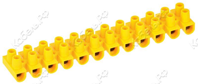 Изображение товара Колодка клеммная IEK ЗВИ-15 н/г 4.0-10кв.мм 12 пар желтый UZV7-015-06