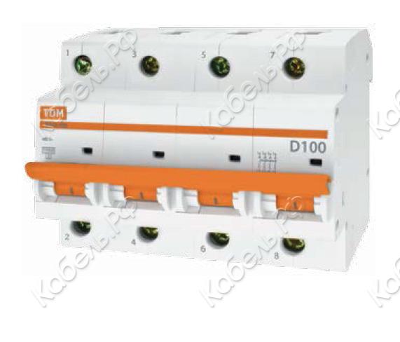Изображение товара Автоматический выключатель ВА47-100 4Р 35А 10кА х-ка С TDM Electric SQ0207-0083