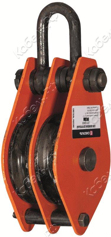 Изображение товара Блок шкивовый двухрольный с проушиной 1 тонна Сибталь 13853 промышленное оборудование