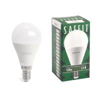 Лампа светодиодная SBG4515 шар G45 E14 15W 6400K (10шт/уп) SAFFIT 55211