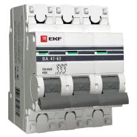 Автоматический выключатель 3P 20А (C) 4,5kA ВА 47-63 EKF mcb4763-3-20C-pro