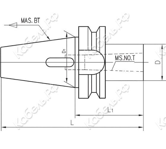 Изображение товара Переходная втулка 7:24 BT40 КМ4 MAS 403-BT для станков SOVIS
