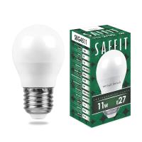 Лампа светодиодная SBG4511 шар G45 E27 11W 2700K (10шт/уп) SAFFIT 55137