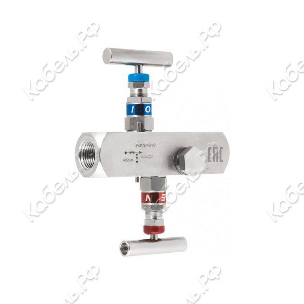 Изображение товара Клапан игольчатый двухвентильный SS-2R внутр. G1/2 - внутр. G1/2 (40МПа) РОСМА