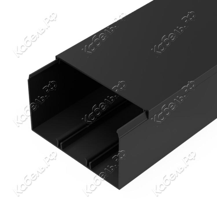 Изображение товара Кабель-канал 2-й замок в п/э 100х60 черный (8м) Промрукав PR03.0222