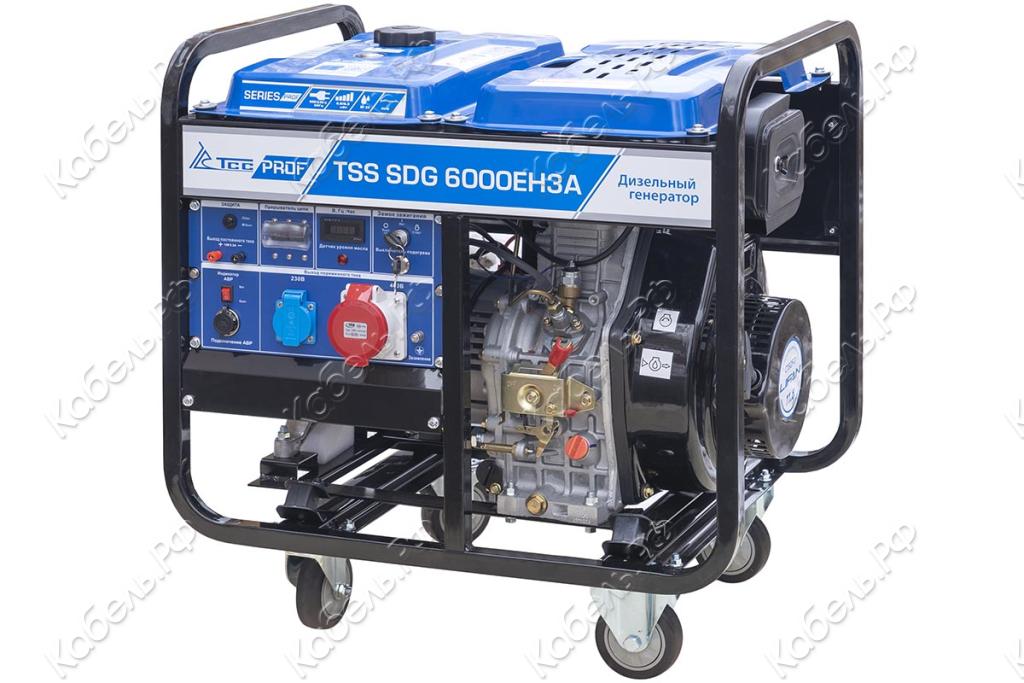 Изображение товара Дизельный генератор ТСС SDG 6000EH3A 6 кВт трехфазный с автоматическим запуском