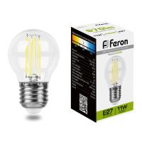 Лампа светодиодная LB-511 шар G45 E27 11W 4000K (10шт/уп) Feron 38016