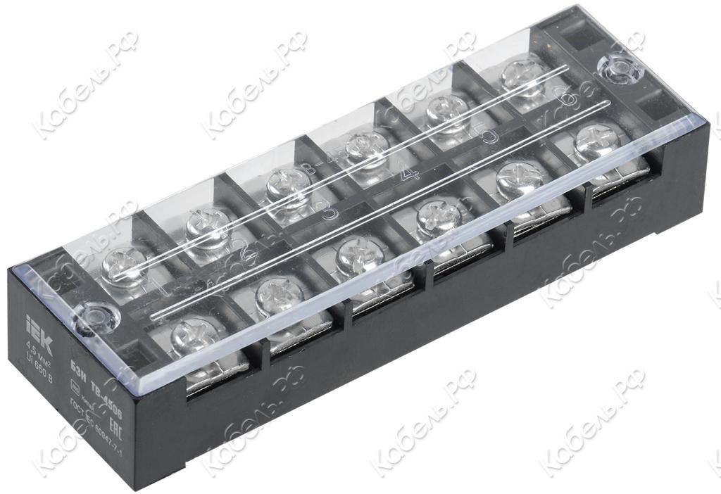Изображение товара Блок зажимов БЗН ТВ-4506 4,5мм2 45А 6 пар IEK YZN41-06-004-K02