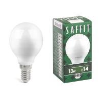Лампа светодиодная SBG4513 шар G45 E14 13W 6400K (10шт/уп) SAFFIT 55159