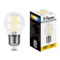 Лампа светодиодная LB-511 шар G45 E27 11W 2700K (10шт/уп) Feron 38015