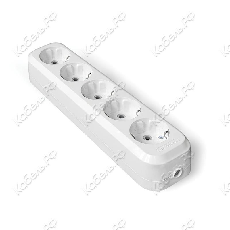 Изображение товара Колодка розеточная 5 гнезд UNIVersal E305 для бытовых удлинителей